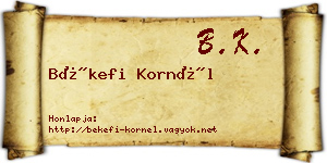 Békefi Kornél névjegykártya